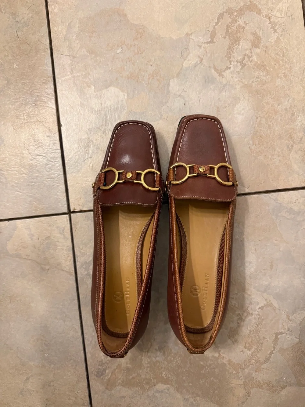 Cole Haan Women's Brown Leather Horsebit Loafers